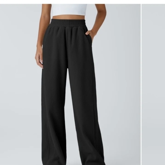 Halara Corduroy Black Pants Size Small - Picture 1 of 4